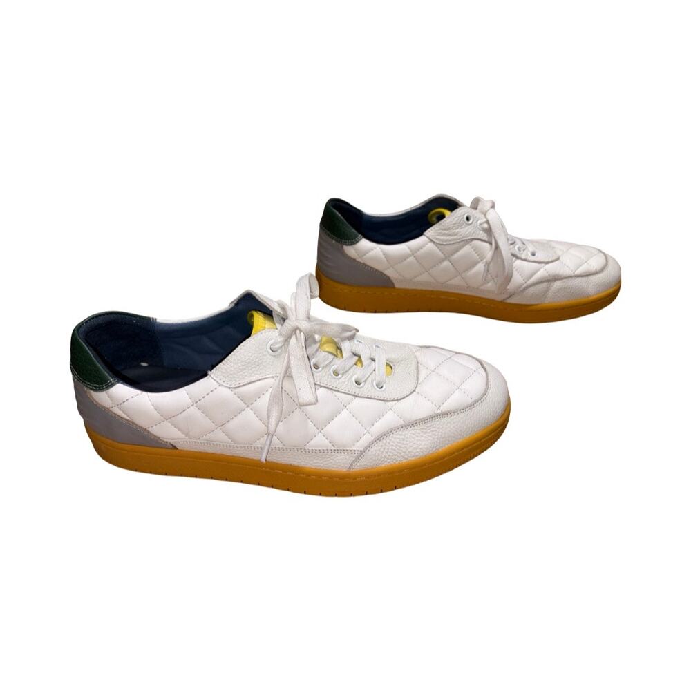 Marc Nolan Varro White Quilted Leather Sneakers    Size: 11 - Picture 3 of 8